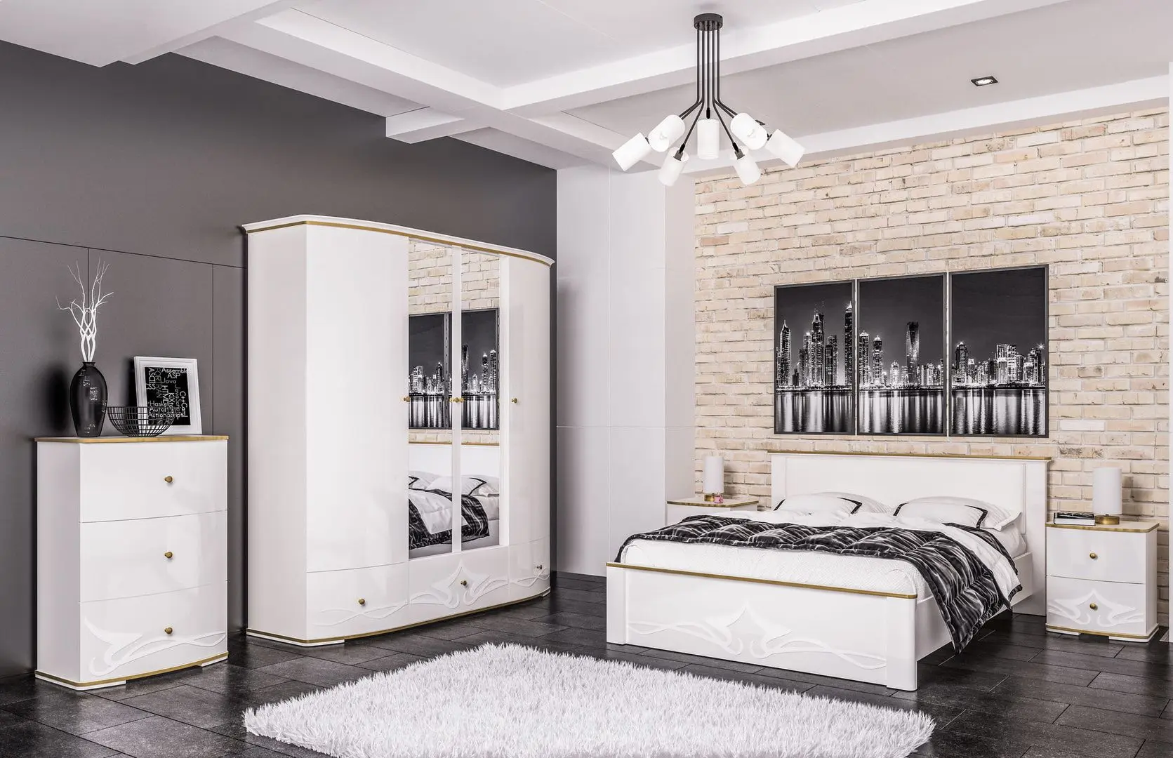 Кровать Неман Либерти МН-313-01-180 (Белый Глянец/Белый) - 4