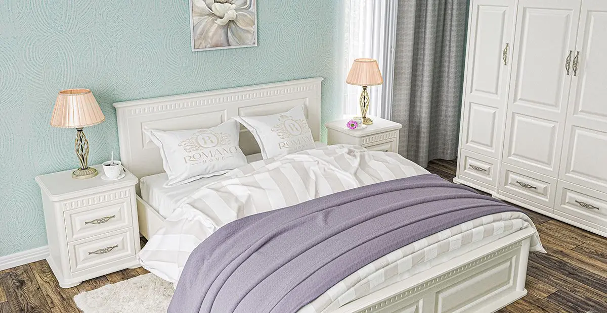 Кровать Неман Марсель МН-126-01(1) (Крашеное Дерево/Крем) - 2