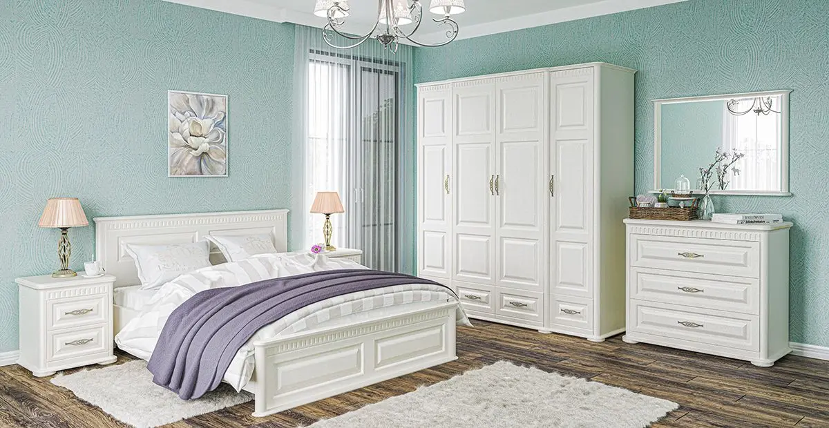 Кровать Неман Марсель МН-126-01(1) (Крашеное Дерево/Крем) - 3