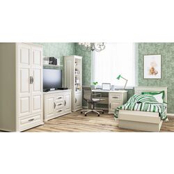 Кровать Неман Марсель МН-126-18(1) 90x200 (Крашеное Дерево/Крем) Thumb