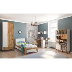 Кровать Неман Сканди МН-036-21 90x200 (Дуб Вотан/Белый) Thumb