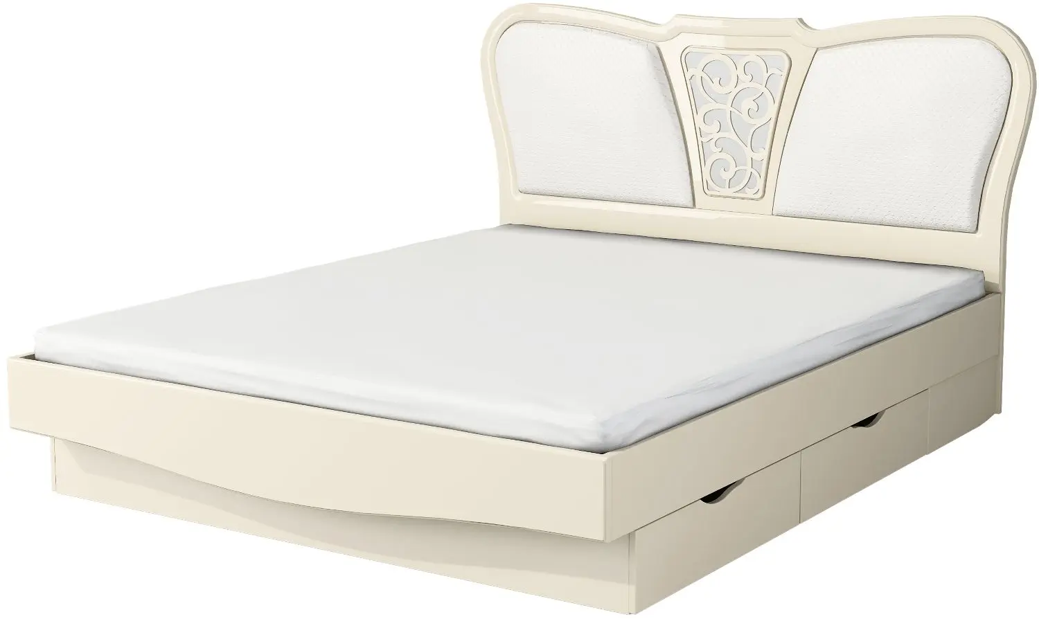 Кровать Неман София МН-025-01 (Крем Глянец/Крем)