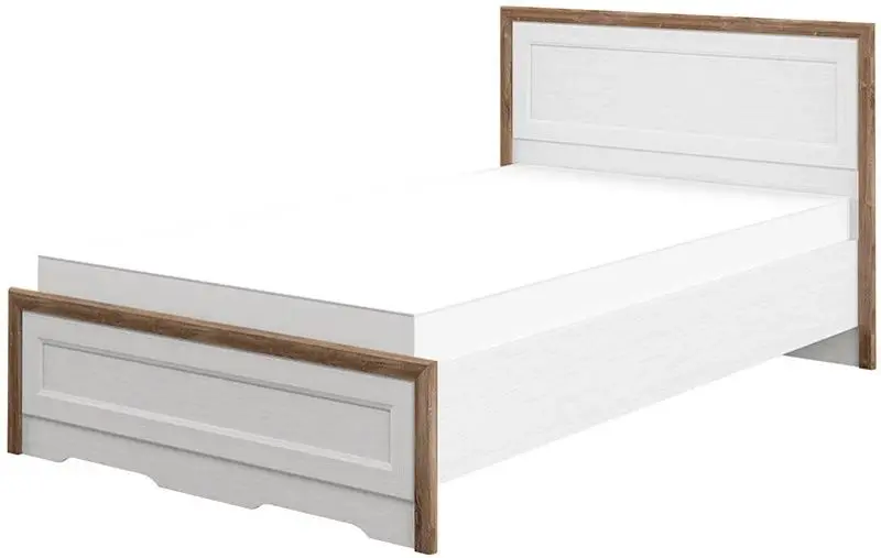 Кровать Неман Тиволи МН-035-25-120 (Белый Структурный/Дуб Стирлинг)
