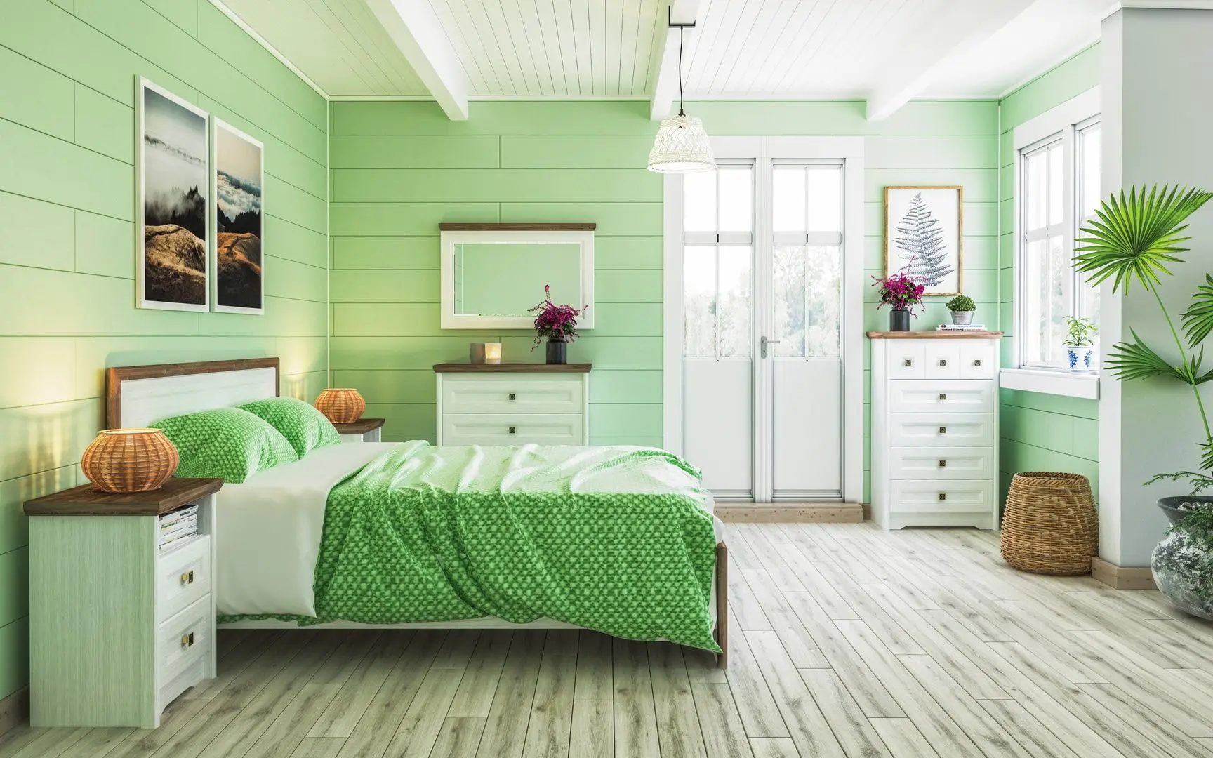 Кровать Неман Тиволи МН-035-25-160 (Белый Структурный/Дуб Стирлинг) - 2