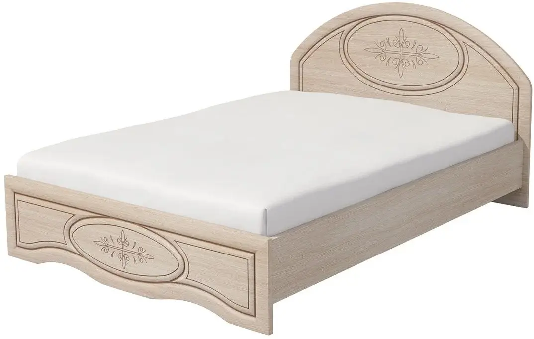 Кровать Неман Василиса К1-160МП Дуб Беленый/Патина Кофе с молоком (с подъем. мех.)