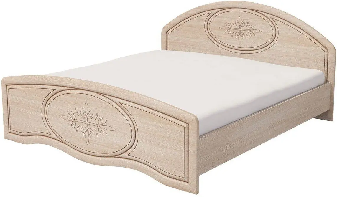 Кровать Неман Василиса К2-160МП Дуб Беленый/Патина Кофе с молоком (с подъем. мех.)