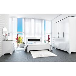 Кровать Неман Верона МН-024-01 160x200 (Белый Глянец/Черный Матовый) Thumb