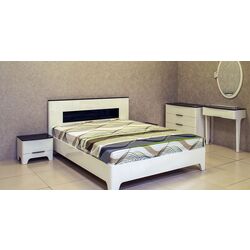 Кровать Неман Верона МН-024-01 160x200 (Белый Глянец/Черный Матовый) Thumb