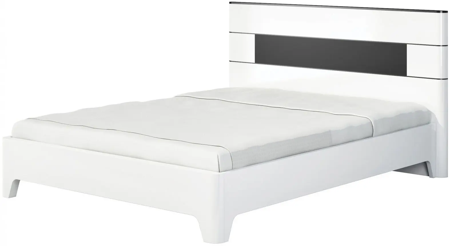 Кровать Неман Верона МН-024-01 160x200 (Белый Глянец/Черный Матовый)