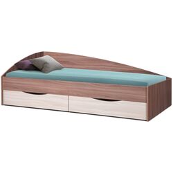 Кровать асимметричная Олмеко Фея-3 90х200 (Ясень Шимо Темный/Ясень Шимо Светлый)