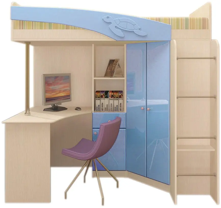 Pat-mansarda Олмеко Adel-2 (Lindbergh Oak/Blue Metallic)