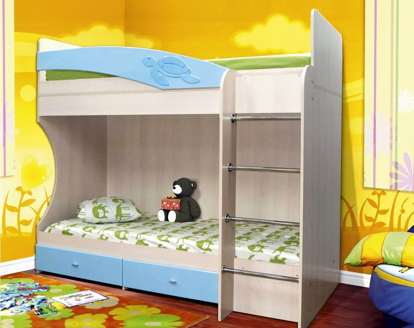 Pat supraetajat Олмеко Adel-1 (Lindberg Oak/Blue Metallic) - 2