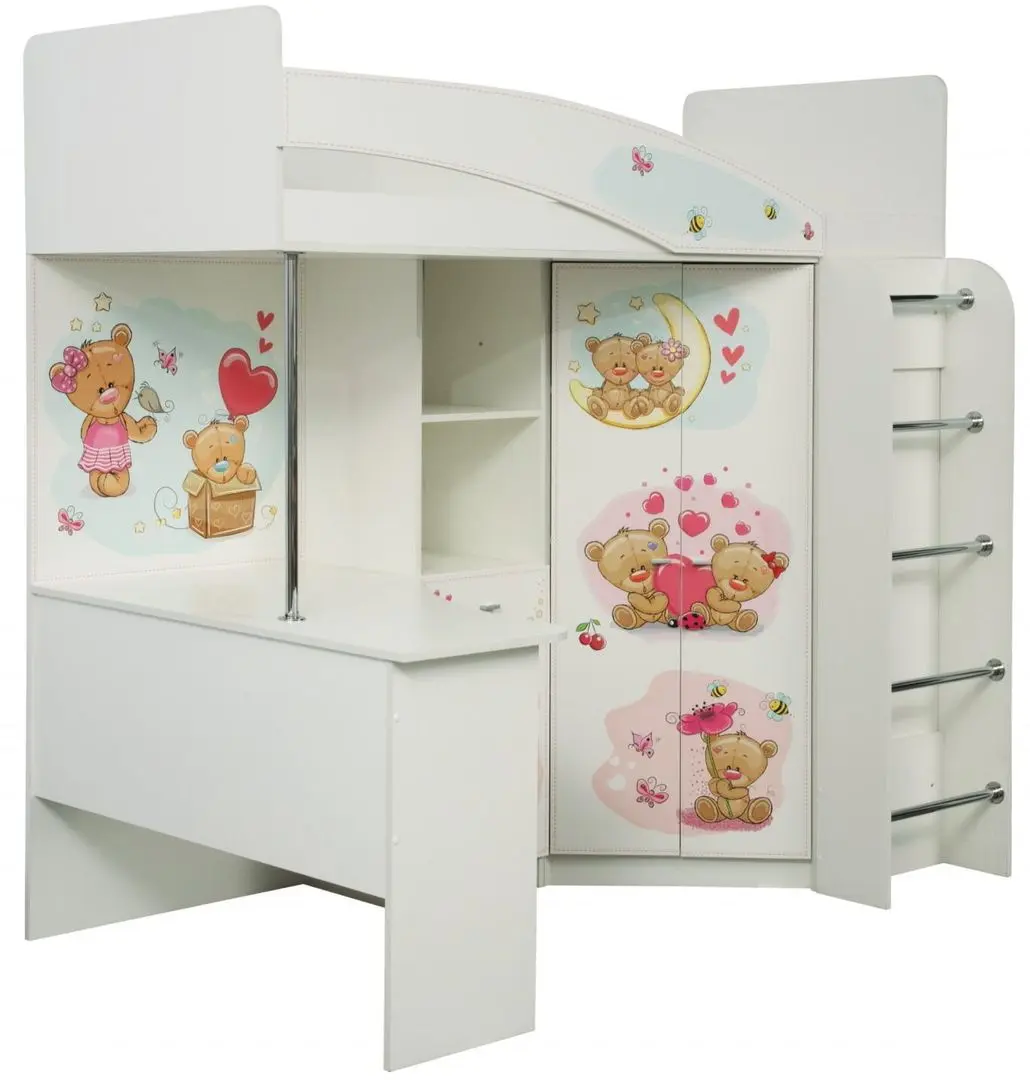 Pat supraetajat Олмеко Adel 2 Ursuleti 80x200 (White) - 5