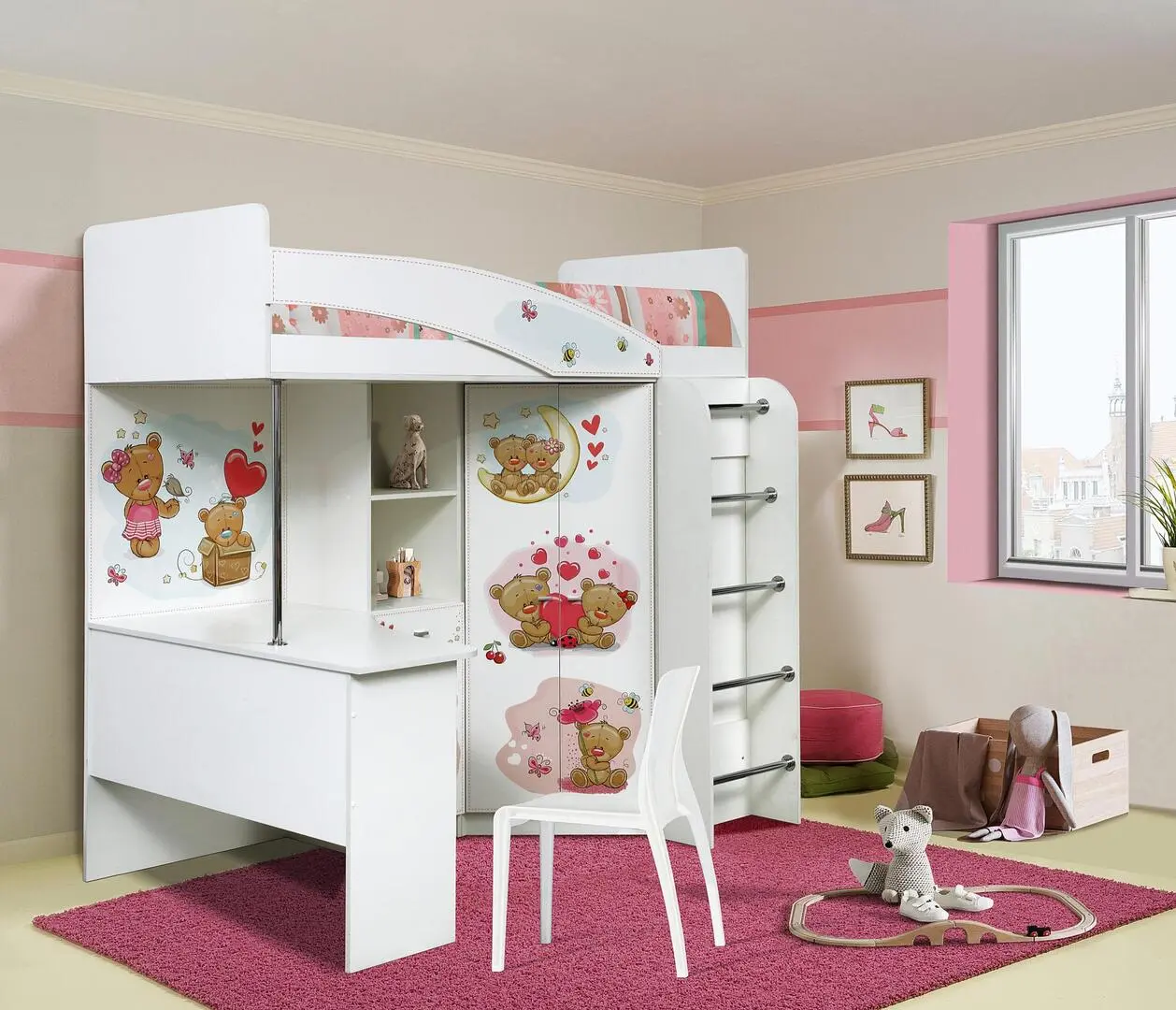 Pat supraetajat Олмеко Adel 2 Ursuleti 80x200 (White) - 2