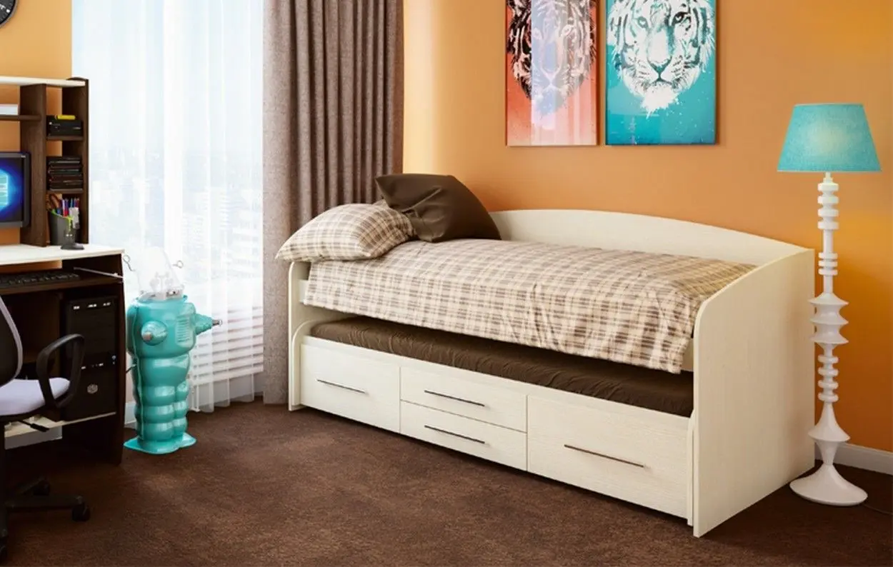 Кровать двухъярусная Олмеко Адель 5 80x190 (Вудлайн Кремовый) - 3