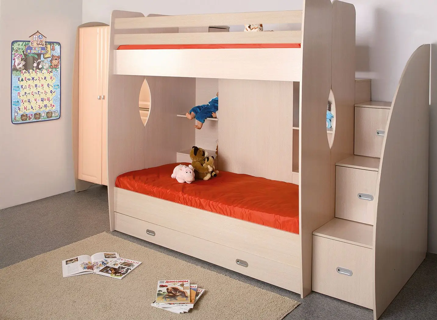 Pat supraetajat Олмеко D1 80x190 (Lindberg Oak) - 3