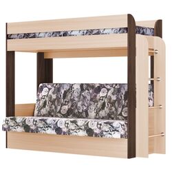 Кровать двухъярусная Олмеко Немо Дуб Линдберг/Венге/Лас Вегас (с матрасом)