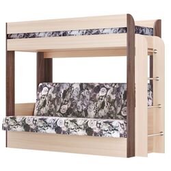 Кровать двухъярусная Олмеко Немо Ясень Шимо Светлый/Ясень Шимо Темный/Лас Вегас (с матрасом)