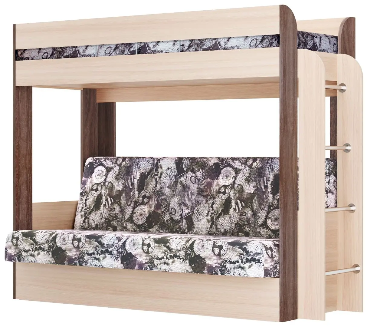 Pat supraetajat Олмеко Nemo Ash Shimo Light/Ash Shimo Dark/Las Vegas (cu saltea)