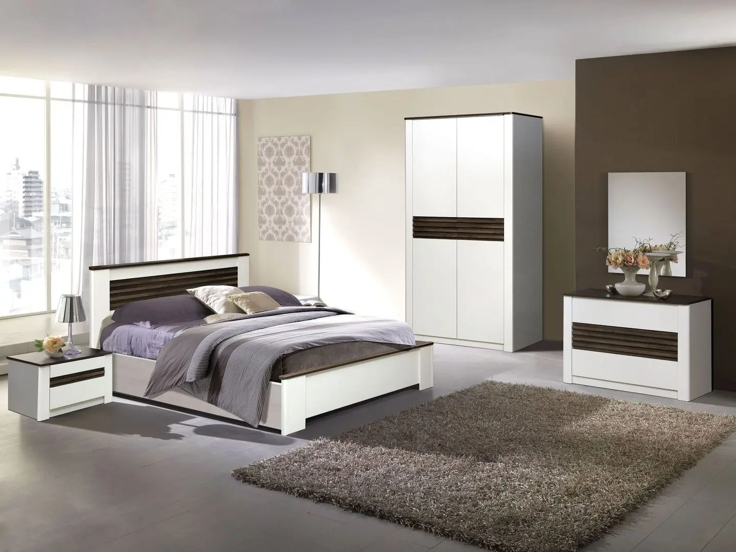 Pat Олмеко Ameliya 36.02-01 baza de lamele 140x200 (White Loft/Oak Styling)