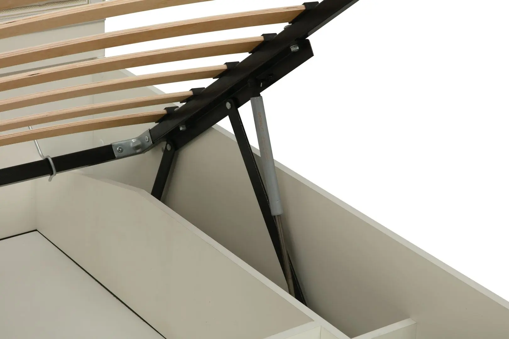 Кровать Олмеко Эльмира 40.12-03 Белый/Белая Кожа Патина (с подъем. мех.) - 5