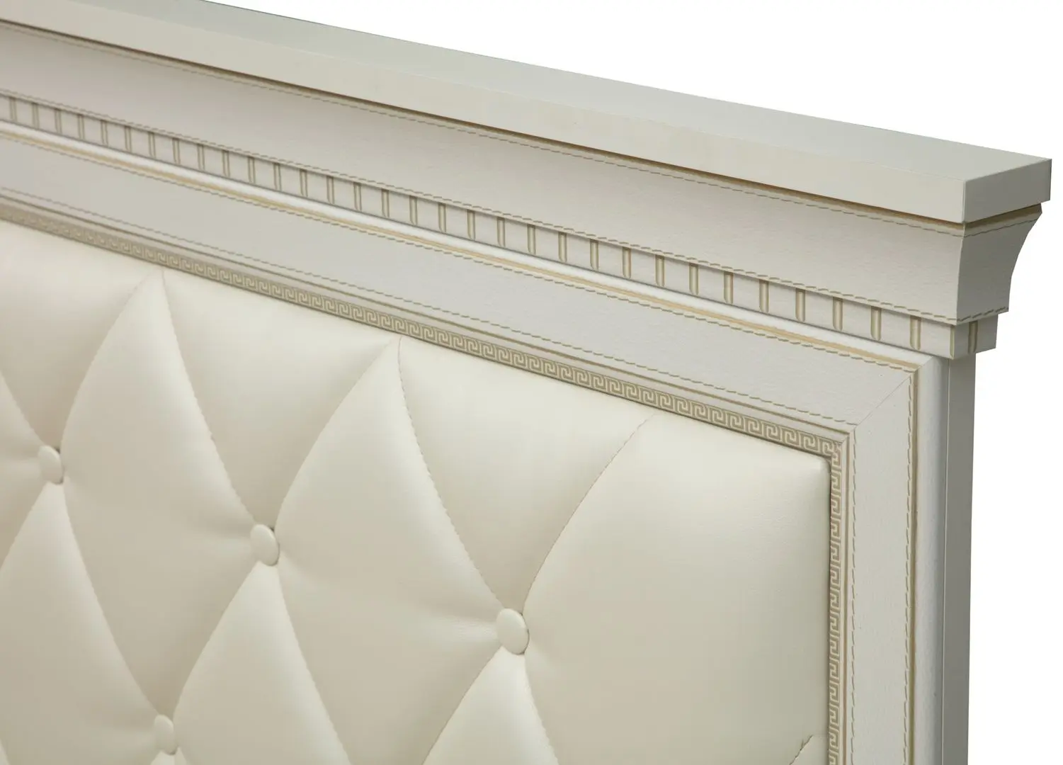 Кровать Олмеко Эльмира 40.12-03 Белый/Белая Кожа Патина (с подъем. мех.) - 4