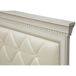 Кровать Олмеко Эльмира 40.13-03 Белый/Белая Кожа Патина (ламельное основание) Thumb