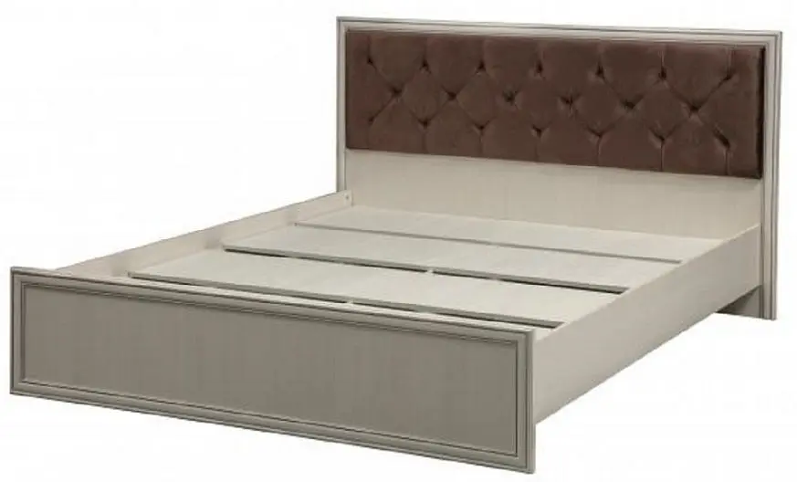 Кровать Олмеко Габриэлла 06.02-02 160x200 (Вудлайн Кремовый/Сандал Белый/Бронза) - 2