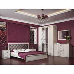 Кровать Олмеко Габриэлла 06.02-02 160x200 (Вудлайн Кремовый/Сандал Белый/Бронза) Thumb