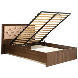 Кровать Олмеко Габриэлла 06.02-03 160x200 Дуб Кальяри/Дуб Коньяк/Бежевый (с подъем. мех.) Thumb