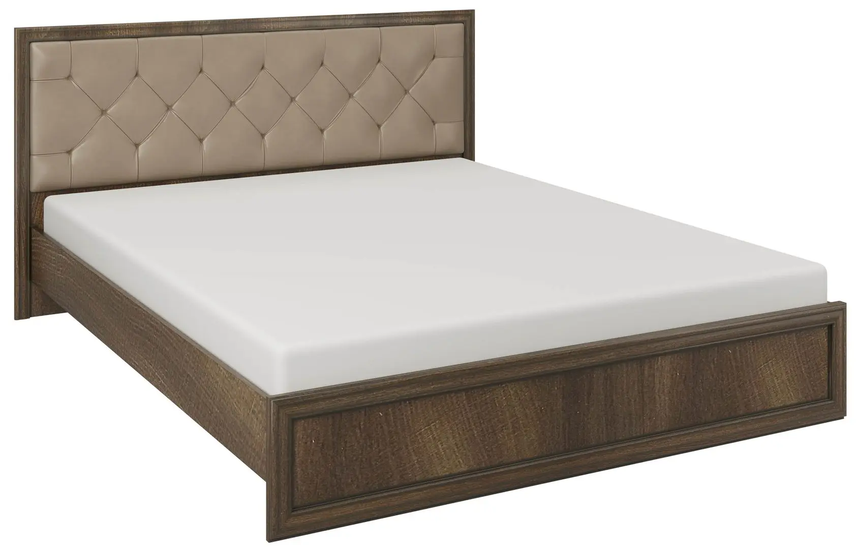 Кровать Олмеко Габриэлла 06.02-03 160x200 Дуб Кальяри/Дуб Коньяк/Бежевый (с подъем. мех.)