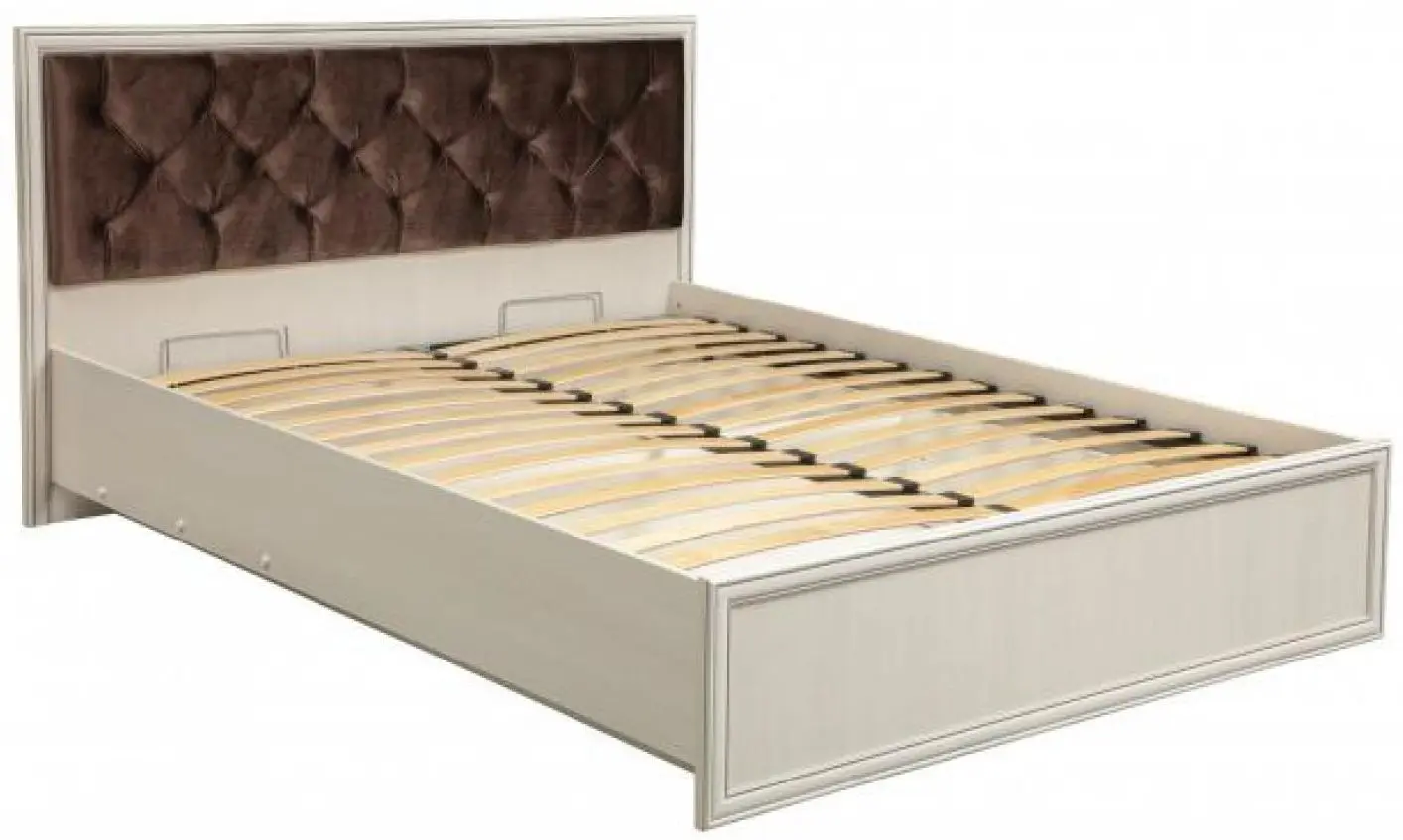 Кровать Олмеко Габриэлла 06.02-03 160x200 Вудлайн Кремовый/Сандал Белый/Бронза (ламельное основание) - 2