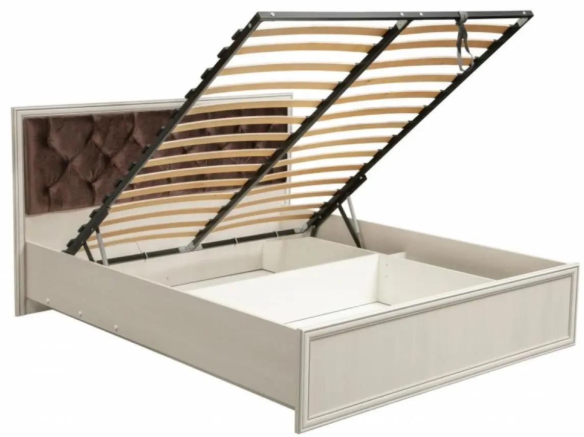 Кровать Олмеко Габриэлла 06.02-03 160x200 Вудлайн Кремовый/Сандал Белый/Бронза (с подъем. мех.) - 2