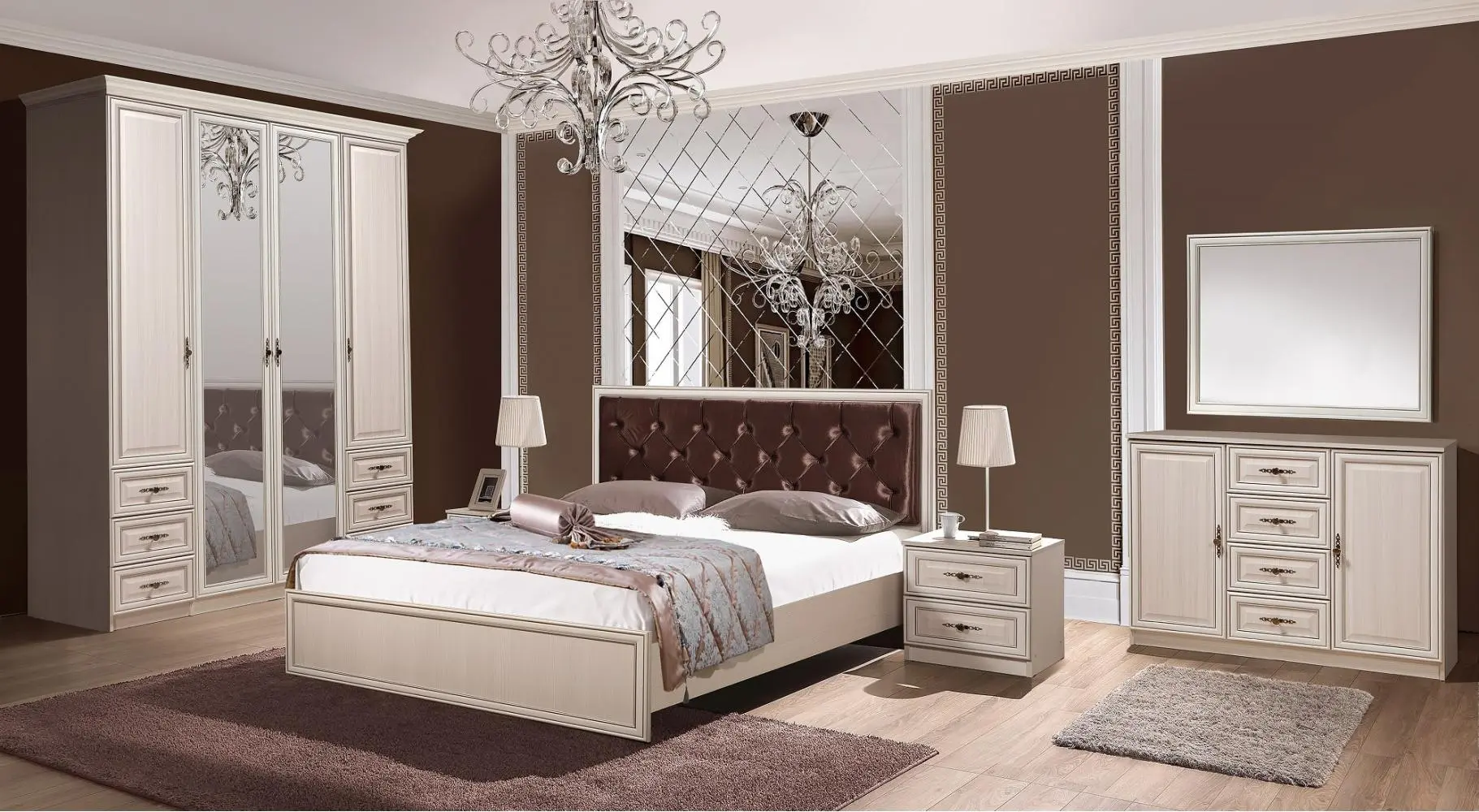 Кровать Олмеко Габриэлла 06.121-01 140x200 Вудлайн Кремовый/Сандал Белый/Бронза (с подъем. мех.) - 6