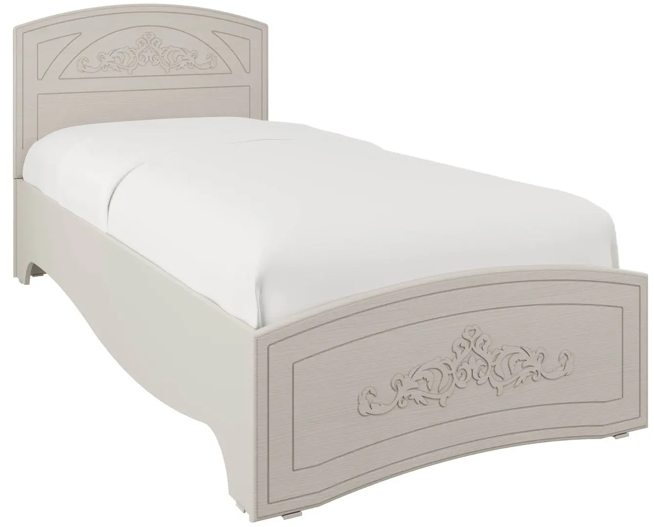 Кровать Олмеко Каролина 120x200 (Вудлайн Кремовый/Сандал Белый)