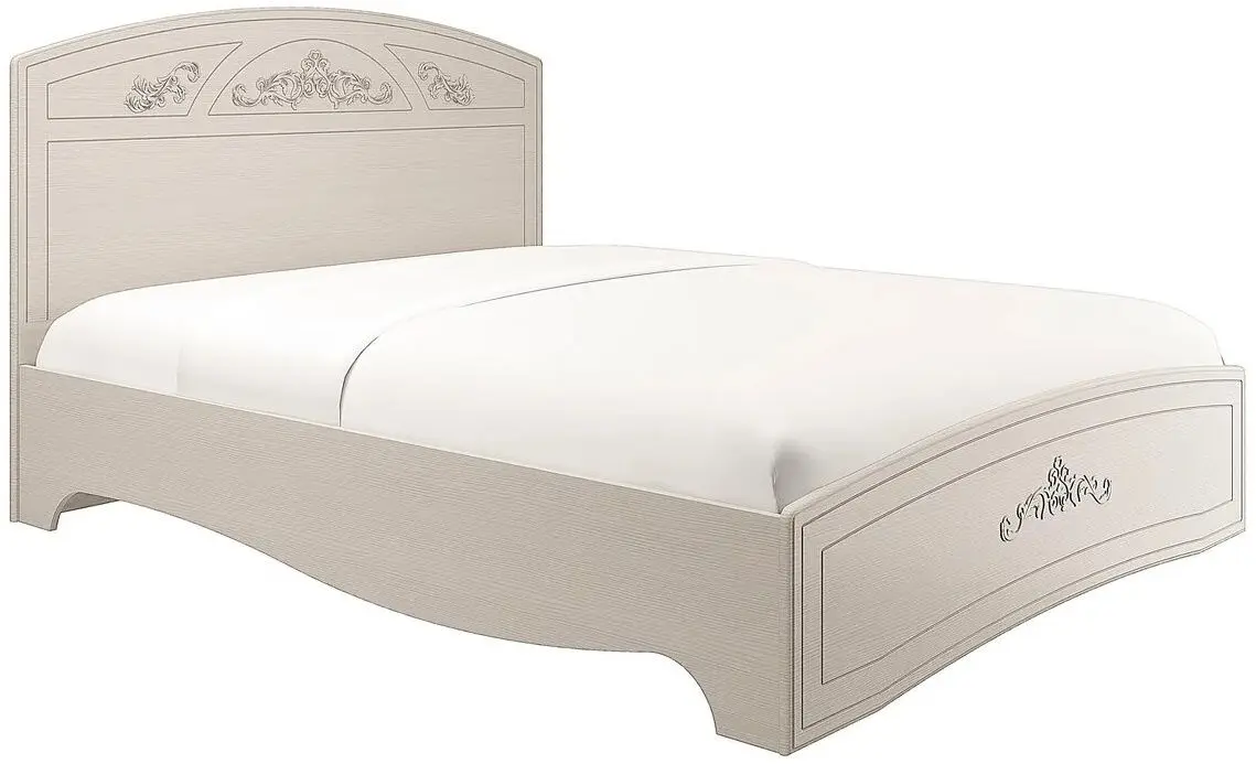 Кровать Олмеко Каролина 140x200 Патина/Вудлайн Кремовый/Сандал Белый (с ортоп. основанием)