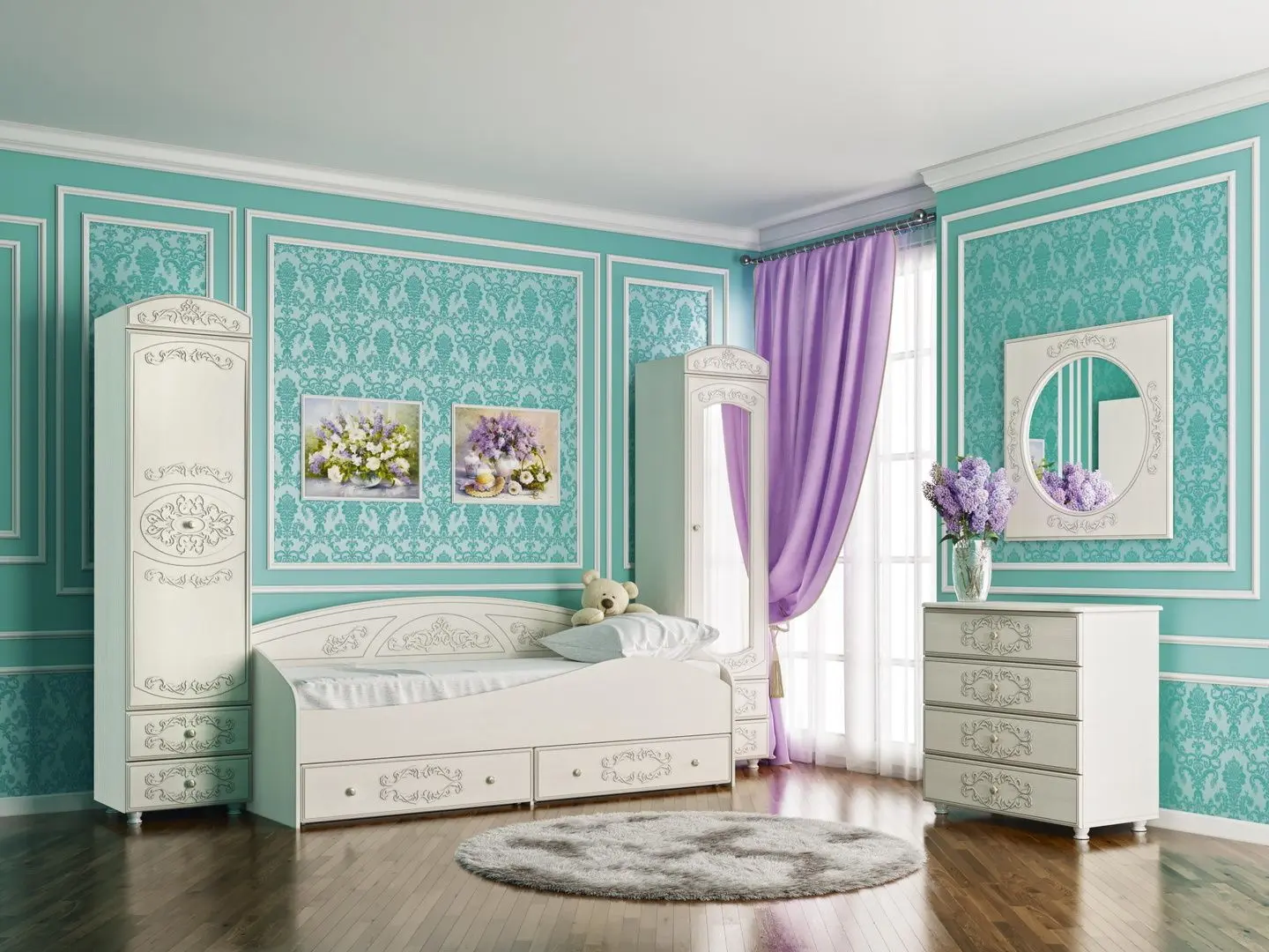 Pat suprapus Олмеко Karolina 80x200 (Patina/Woodline Cream/Sandal White) - 3