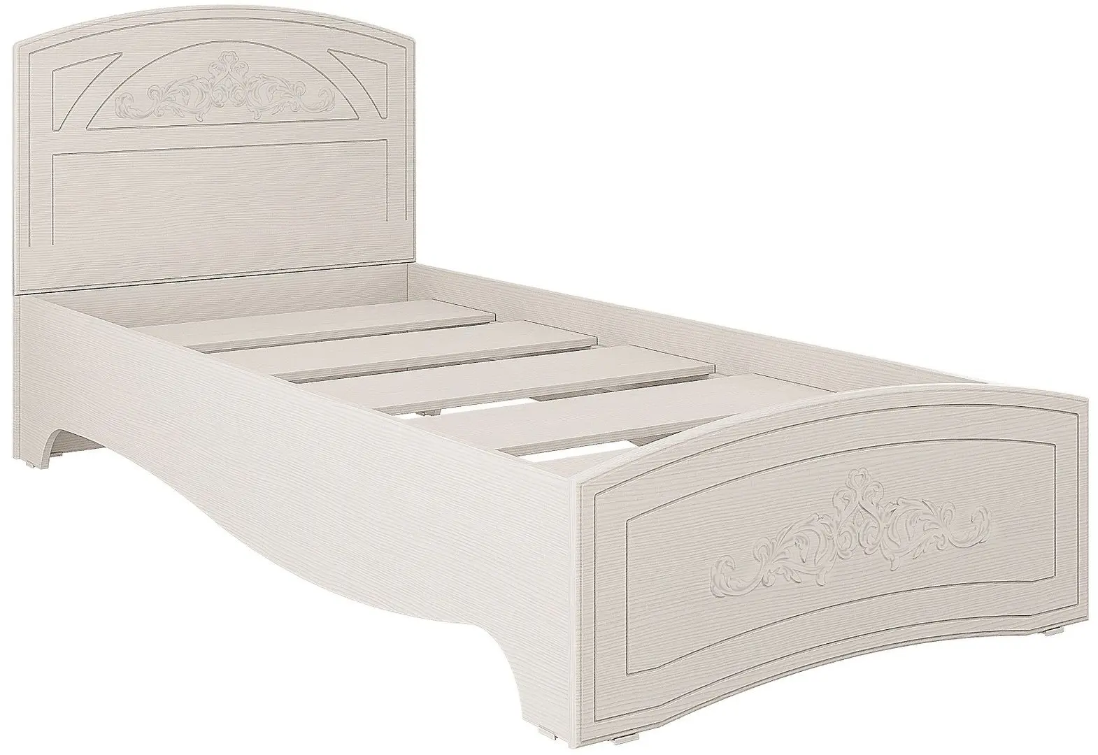 Кровать Олмеко Каролина 90x200 (Вудлайн Кремовый/Сандал Белый)