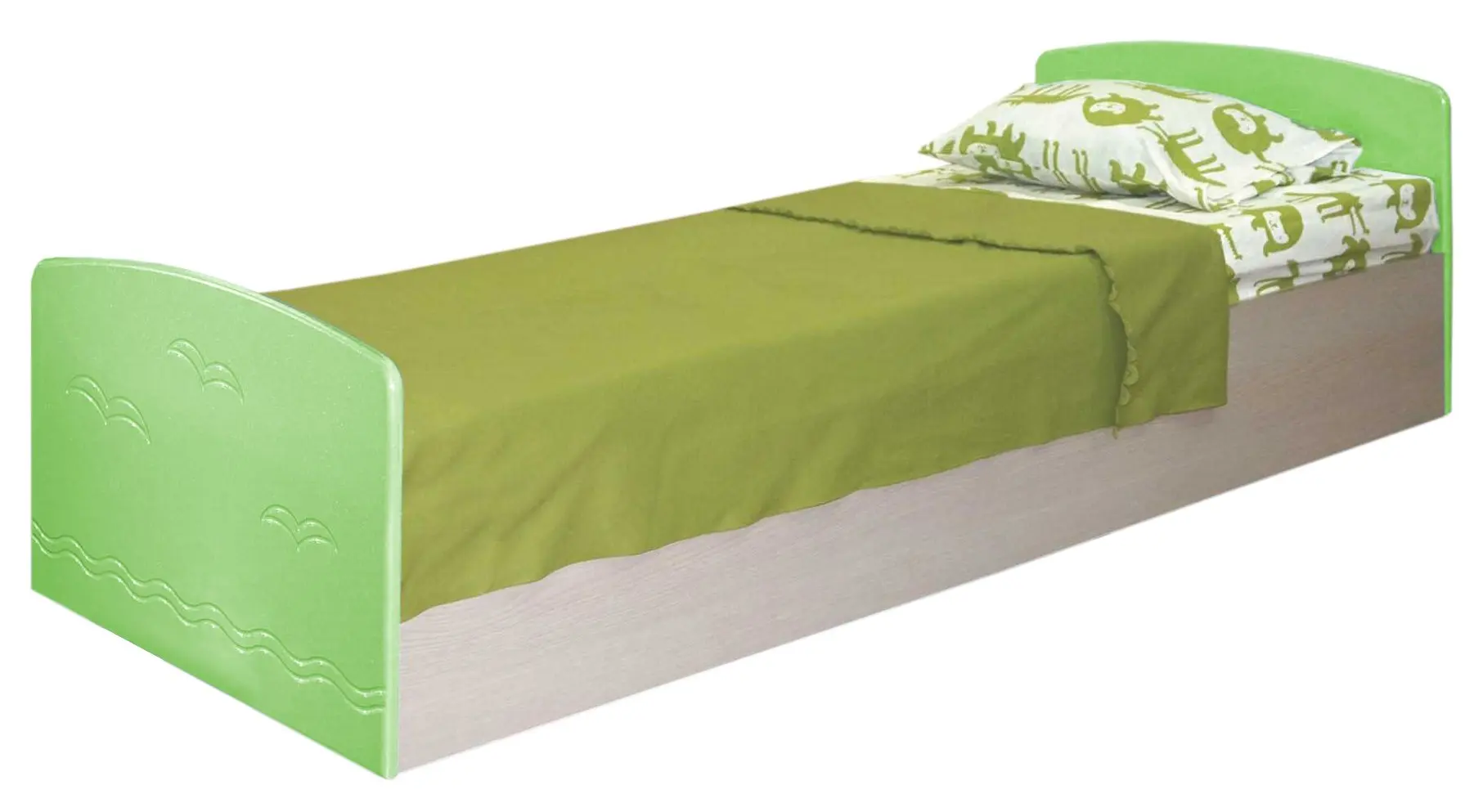 Кровать Олмеко Лего-2 80x200 (Дуб Линдберг/Эвкалипт Металлик)