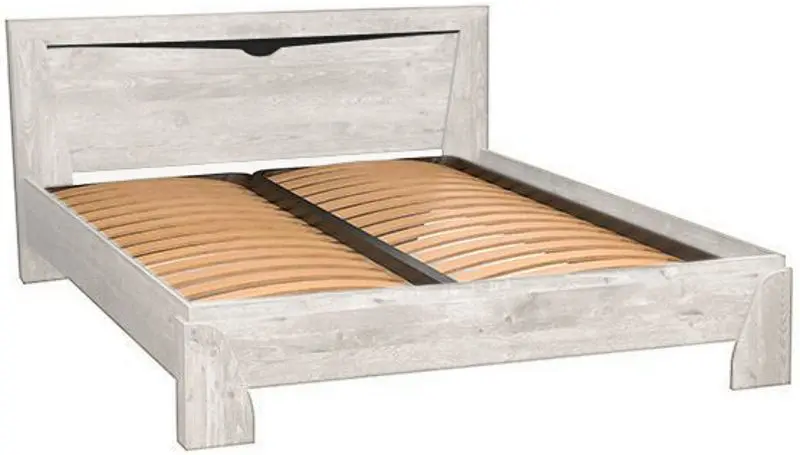 Кровать Олмеко Лючия 33.09 - 02 160x200 Бетон Пайн Белый/Венге (ламельное основание) - 2