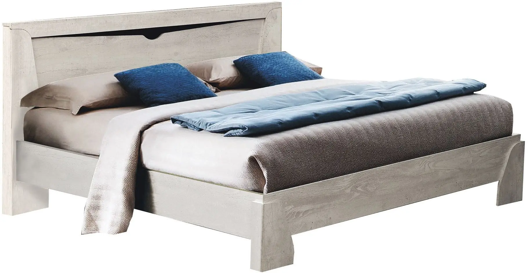 Кровать Олмеко Лючия 33.09 - 02 160x200 Бетон Пайн Белый/Венге (ламельное основание)