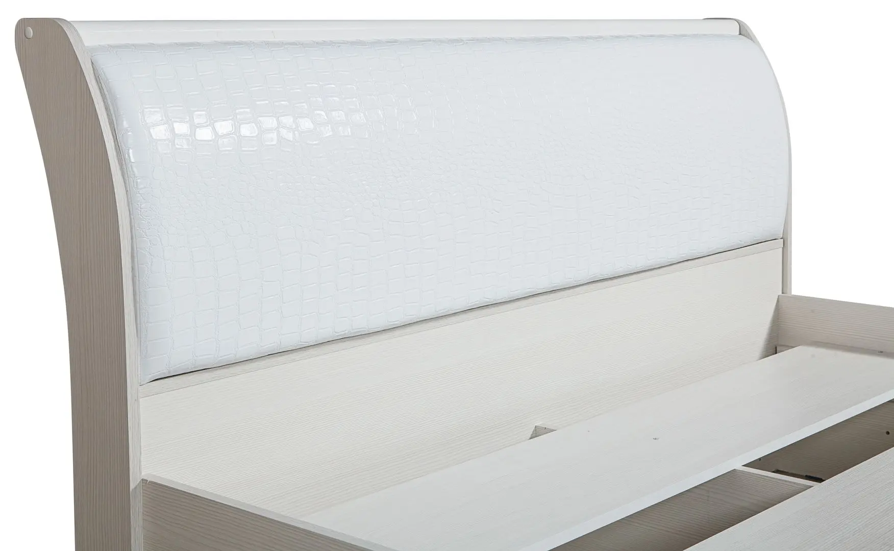 Кровать Олмеко Мона 06.297 160x200 (Вудлайн Кремовый/Аруша Венге/Белый) - 2