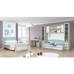 Pat Олмеко Patrisiya-4 baza de lamele 120x200 (Woodline Cream/Arusha Wenge/Mint) Thumb