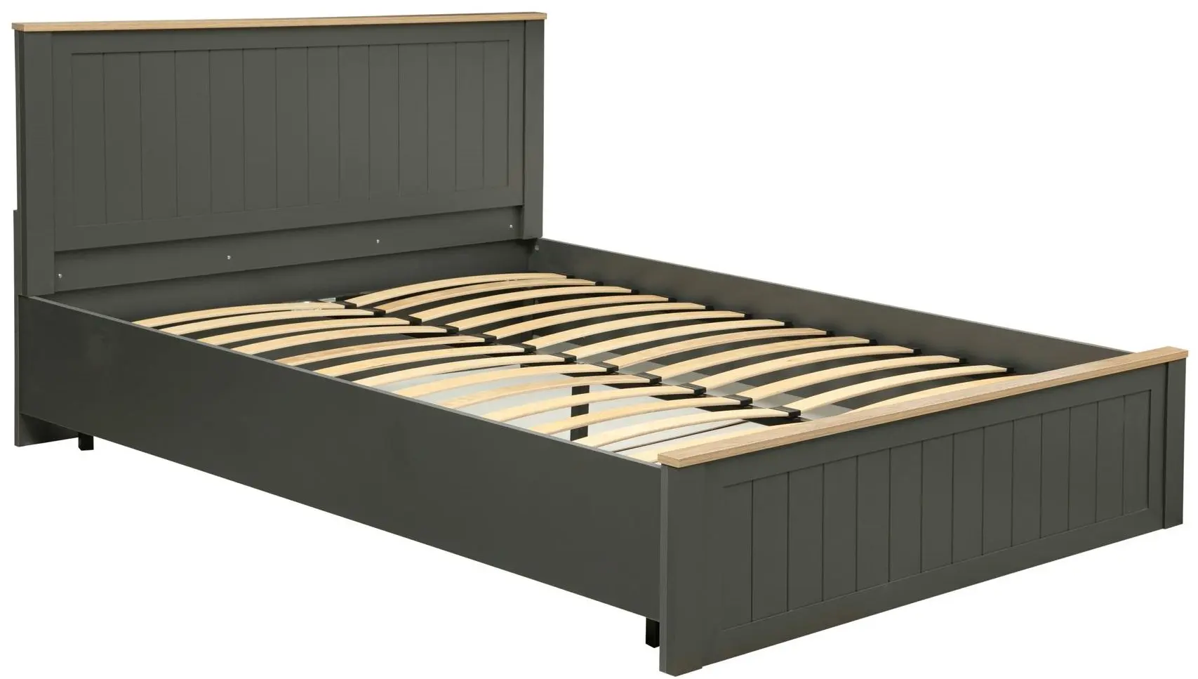 Кровать Олмеко Прованс 37.24-02 160x200 Диамант Серый/Дуб Каньон (ламельное основание)