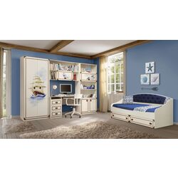 Кровать Олмеко Севилья-16 (Белый/Нэви) Thumb