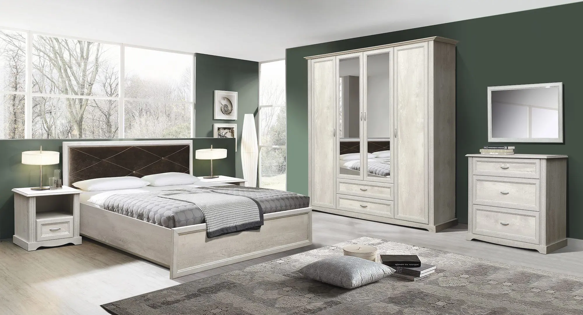 Pat Олмеко Soho 32.25-01 140x200 Pine Concrete White/Pine Concrete Patina/Gray (baza lamele) - 3