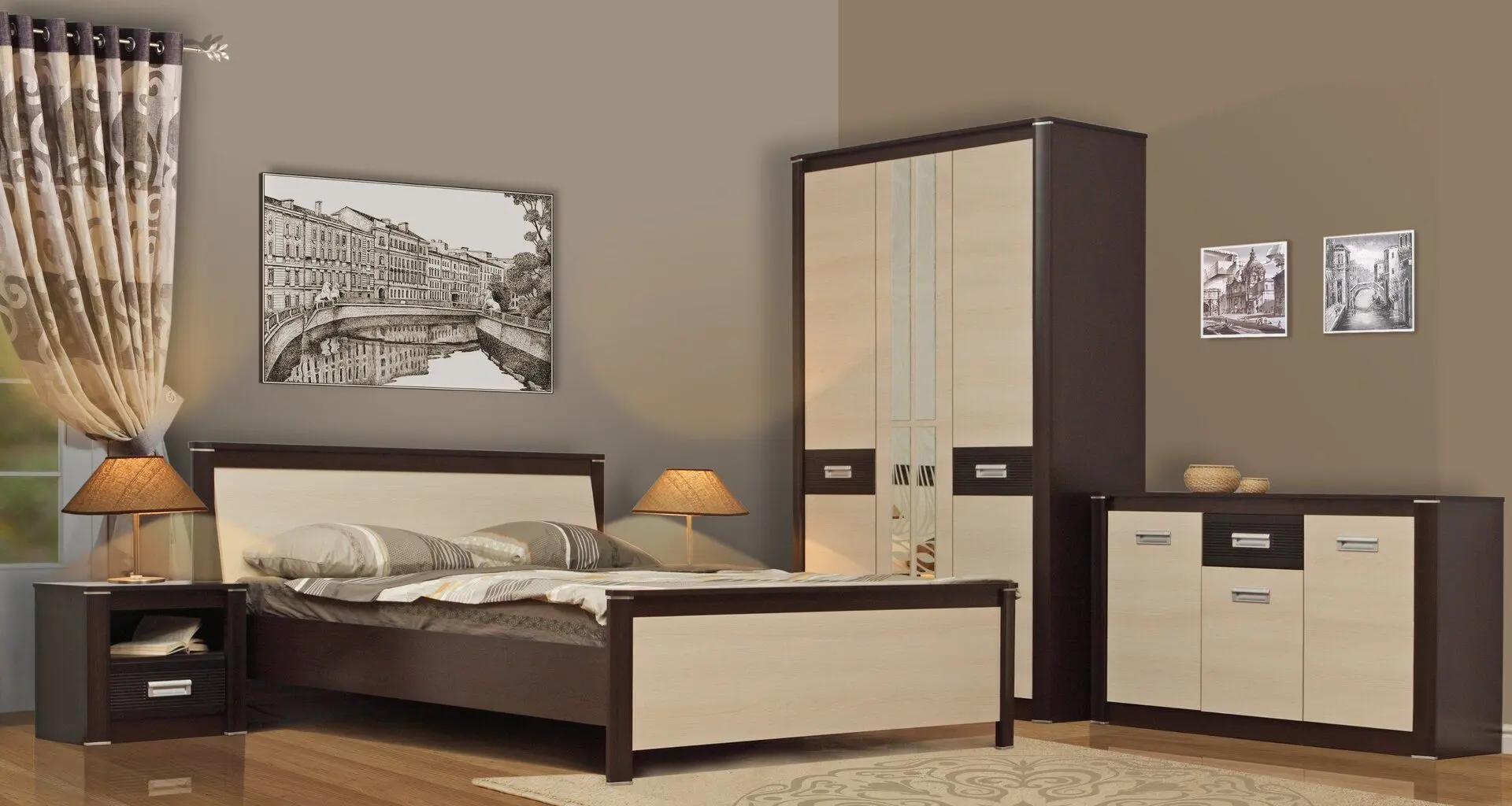 Кровать Олмеко Стелла 06.240 (Венге/Дуб Линдберг) - 3