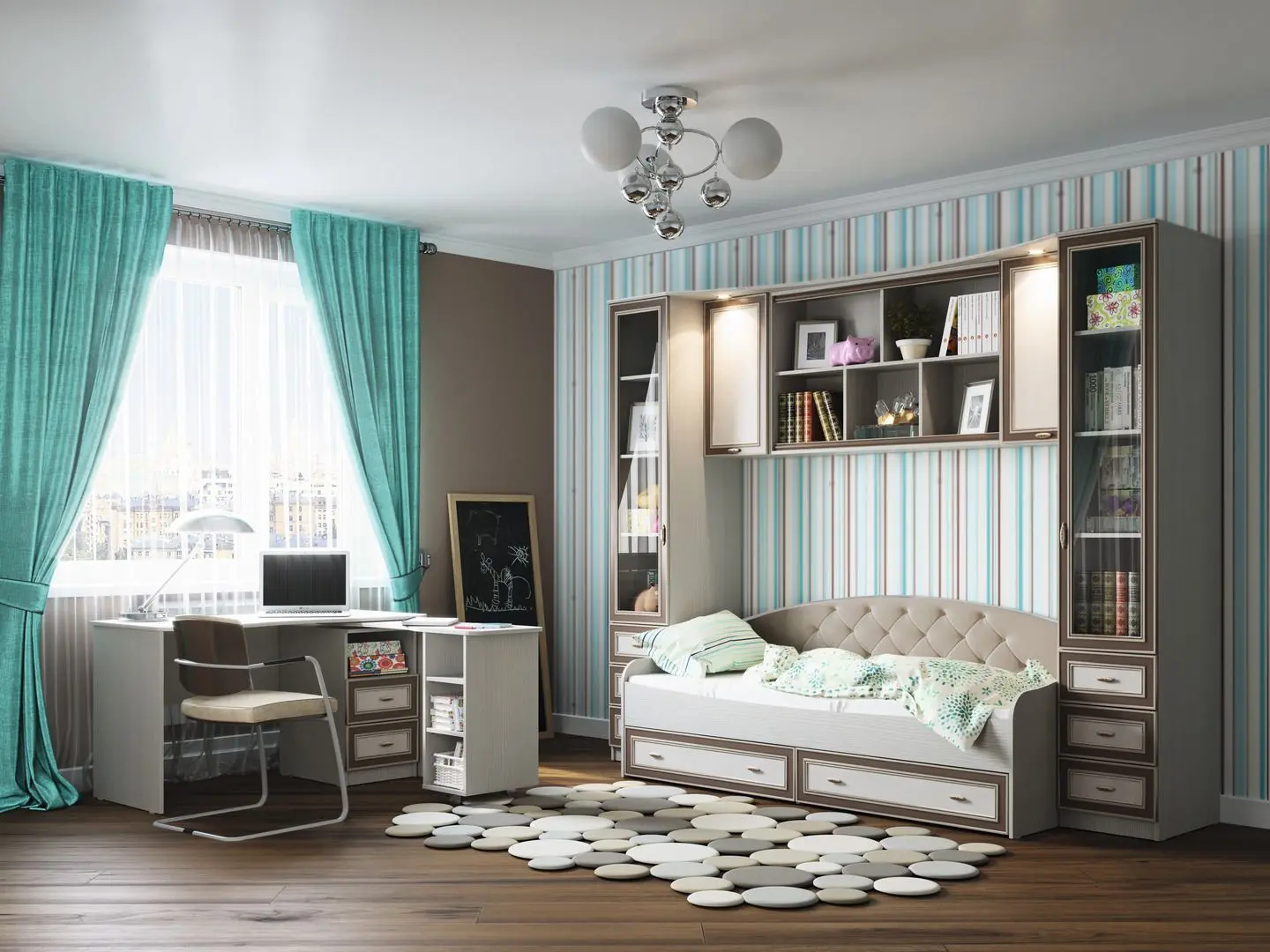 Pat Олмеко Toni-4 80x200 (Woodline Cream/Arusha Wenge/Coffee with milk) - 5