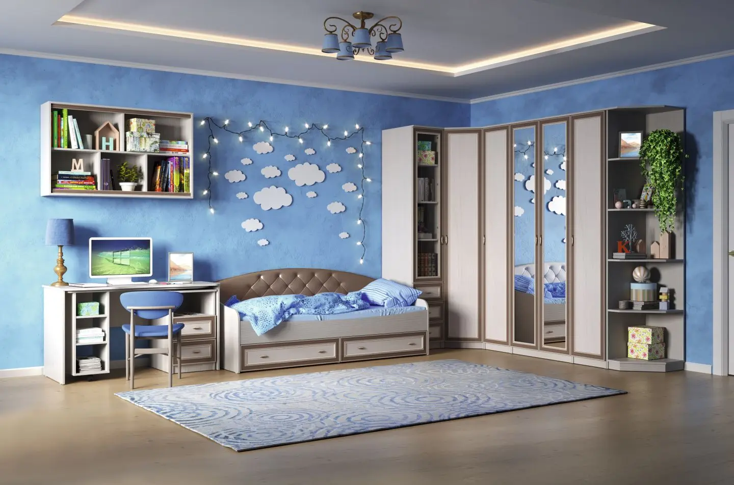 Pat Олмеко Toni-4 80x200 (Woodline Cream/Arusha Wenge/Coffee with milk) - 4