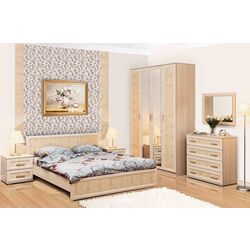 Кровать Олмеко Волжанка 06.02 160x200 (Дуб Линдберг/Кремовый) Thumb